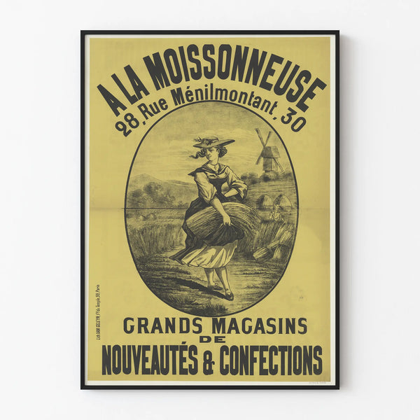 Vintage poster A La Moissonneuse - Retro wall decoration
