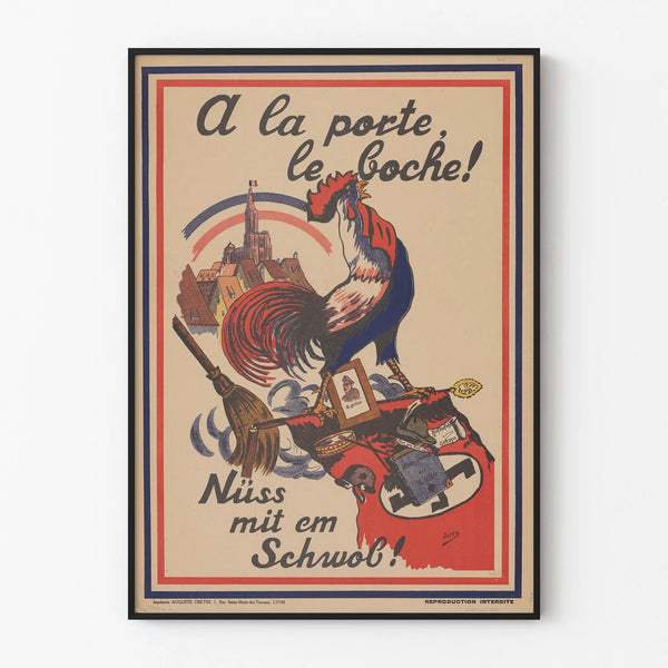 Patriotic wall decoration poster "At the door, the Boche!"