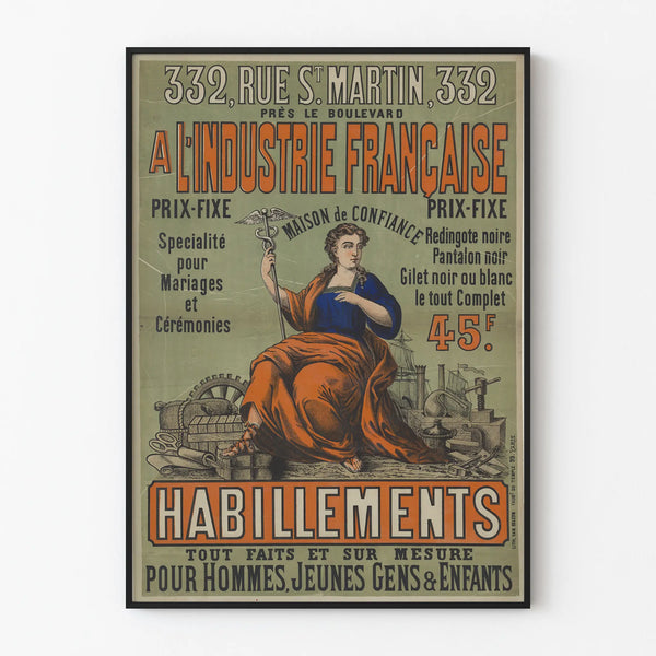 Vintage French Industry Poster - Authentic Wall Decoration