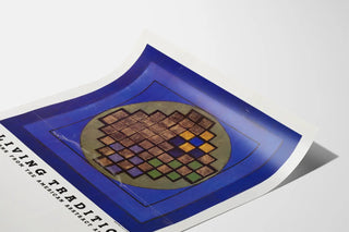 Decorative Poster of Geometric Abstract in Blue and Green