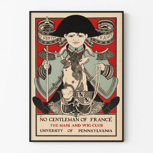 Vintage poster No Gentleman of France - Retro style wall decoration