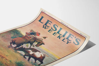 Vintage Cowboy Poster in Peril on Horse and Bull
