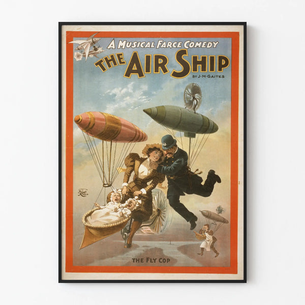 Vintage poster wall decoration The Air Ship - Musical comedy