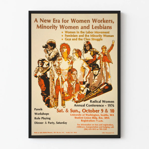 Vintage Poster Radical Women Conference 1976 - Engaged Wall Decoration