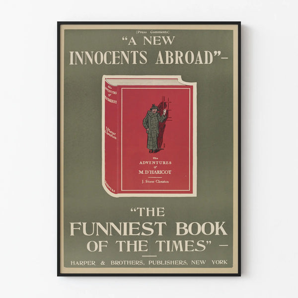 Vintage poster A New Innocents Abroad - Literary wall decoration