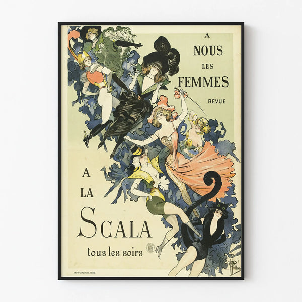 Vintage poster revue A Nous Les Femmes at La Scala