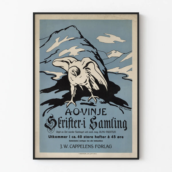Vintage poster A.O. Vinje handwritten in collection - Artistic wall decoration