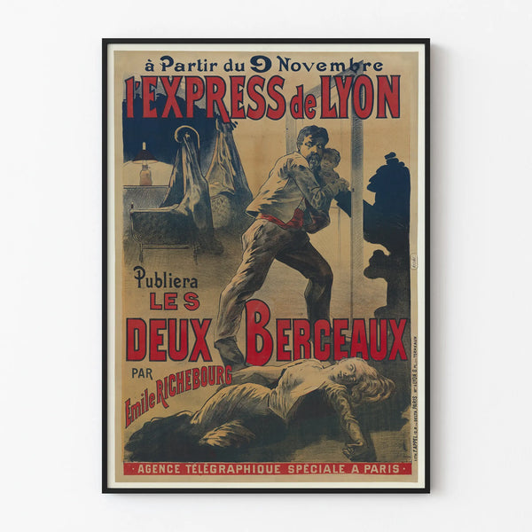 Vintage poster L'Express de Lyon - Les Deux Berceaux by Émile Richebourg