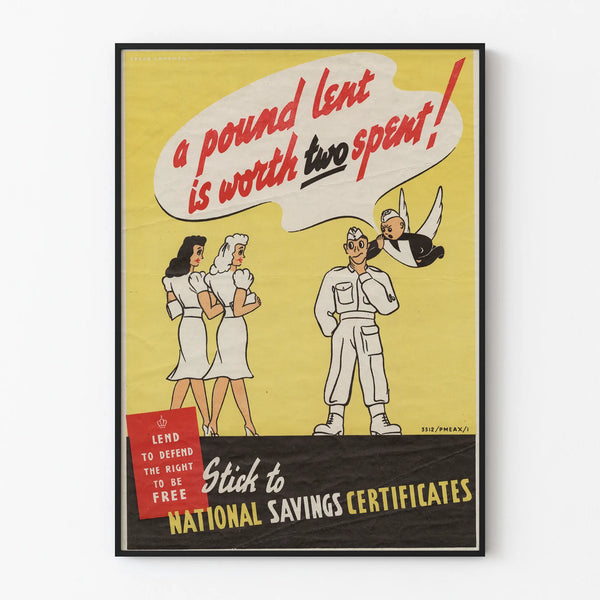 Vintage Poster 'A Pound Lent Is Worth Two Spent' - Retro Wall Decoration Artem Legrand