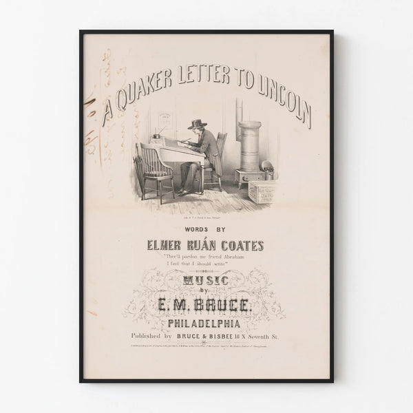 Vintage Poster A Quaker Letter to Lincoln by Elmer Ruán Coates