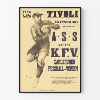 Vintage football poster A.S.S versus K.F.V. Karlsruhe 1927