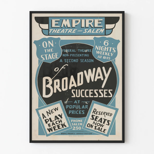 Vintage Theater Poster Broadway - Empire Theatre Salem