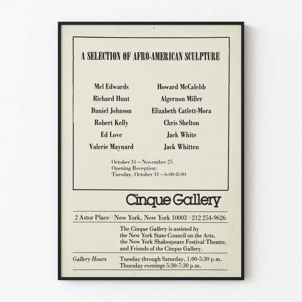 Poster exhibition of African-American sculpture Cinque Gallery New York