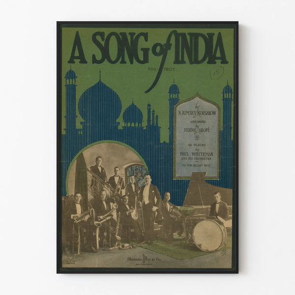 Vintage poster A Song of India - Musical wall decoration