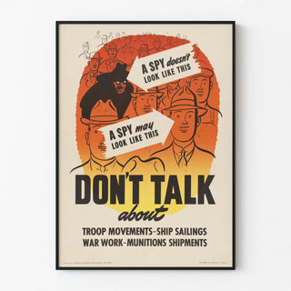 Vintage awareness poster on military discretion