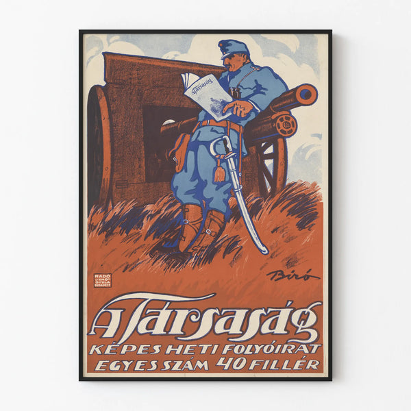 Vintage military poster A Társaság for wall decoration