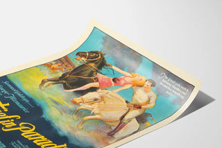 Vintage poster A Thief in Paradise - Equestrian polo illustration
