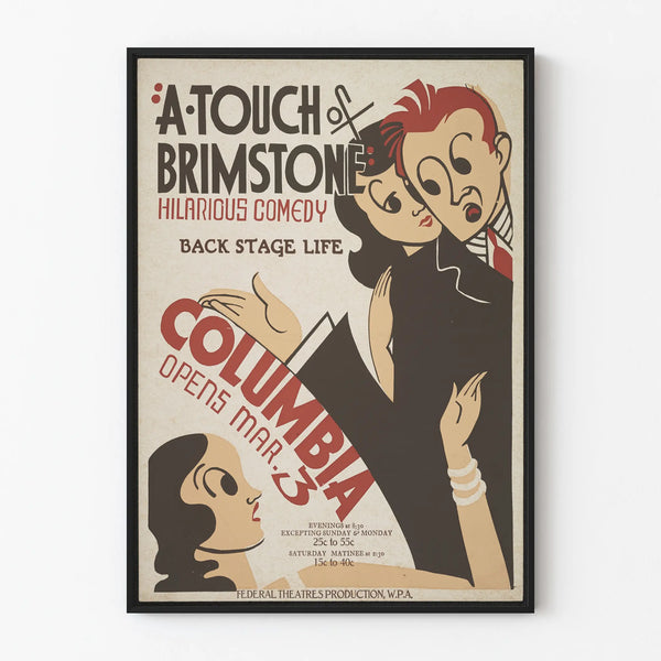 Vintage theater comedy poster A Touch of Brimstone