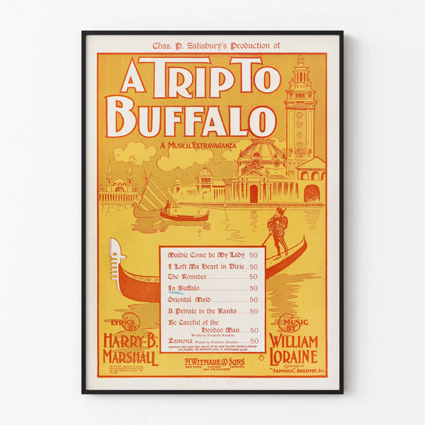 Vintage Poster A Trip to Buffalo - Musical Wall Decoration