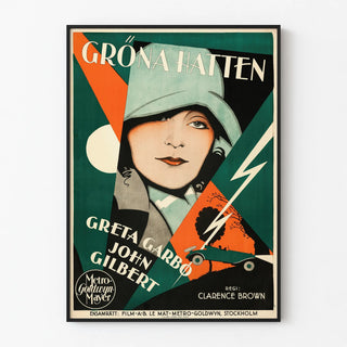 Vintage Cinema Poster "Gröna Hatten" featuring Greta Garbo