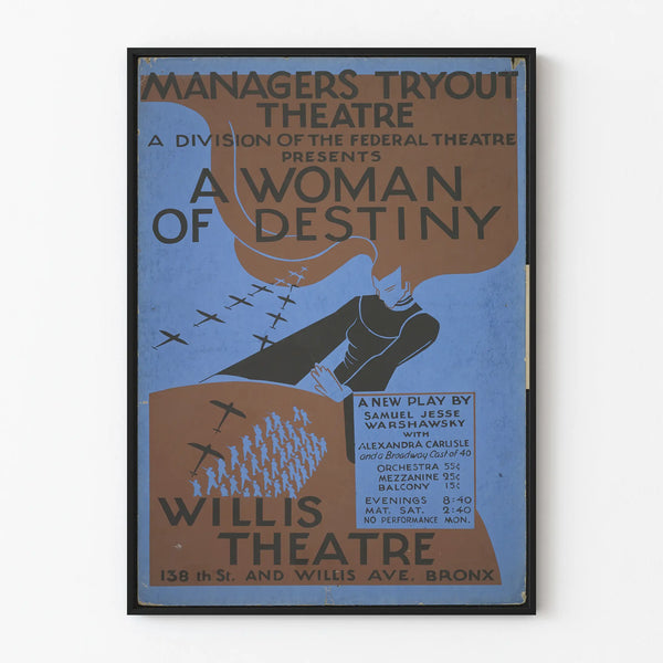 Vintage theater poster A Woman of Destiny – Artistic wall decoration