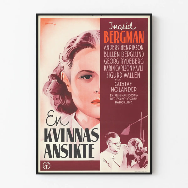 Vintage Poster of a Feminine Portrait in Kvinnas Ansikte