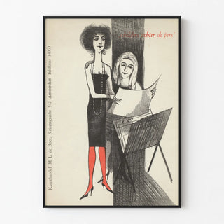 Art Exhibition Poster Schilders Achter de Pers in Vintage Style