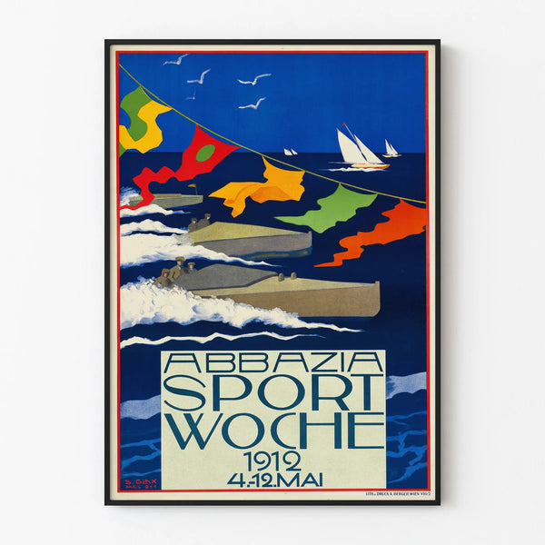 Vintage poster Abbey Sport Week 1912 – Nautical wall decoration