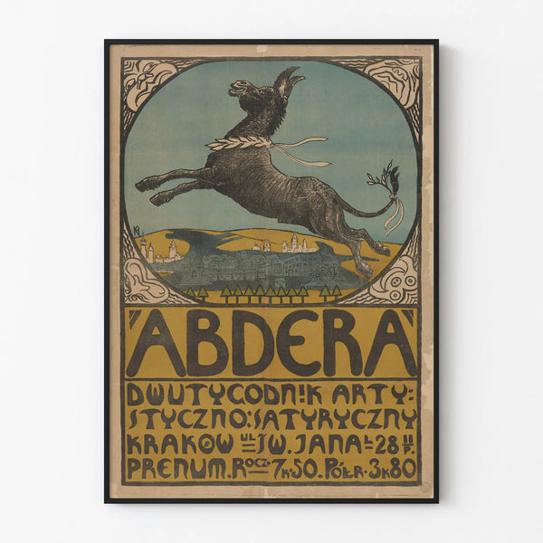Vintage poster Abdera artistic and satirical wall decoration