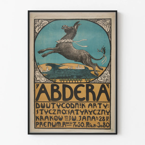 Vintage Abdera Poster Artistic and Satirical Wall Decoration