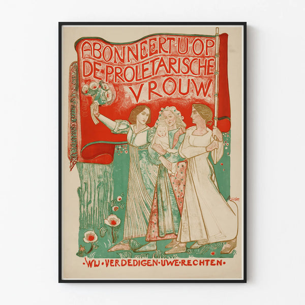 Vintage feminist commitment poster for wall decoration