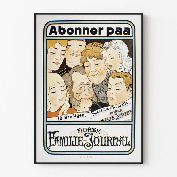 Vintage Poster Subscription Norsk Familie Journal