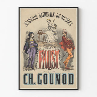 Vintage poster of Faust by the National Academy of Music - Classical music poster Gounod