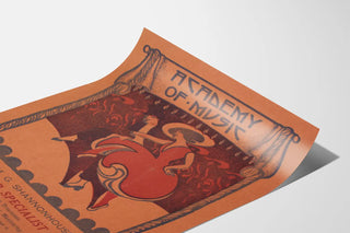 Vintage poster of the Academy of Music dance and music