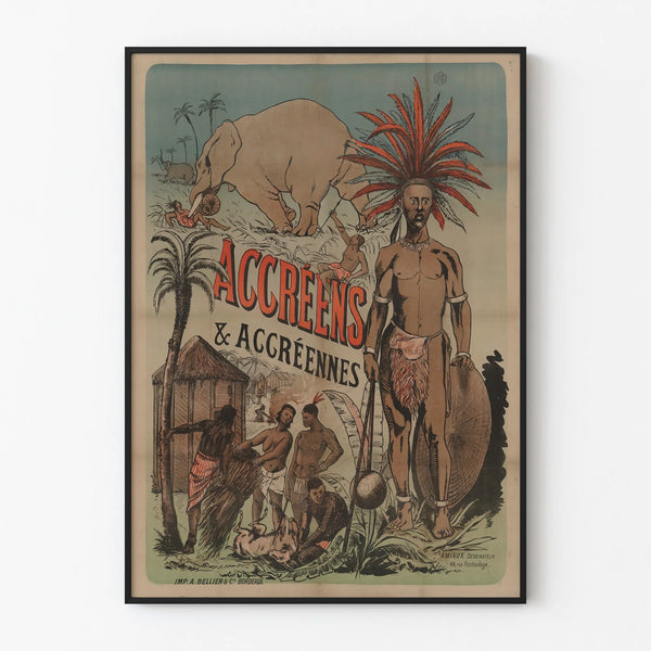 Vintage poster of Accréens & Accréennes - Ethnographic wall decoration