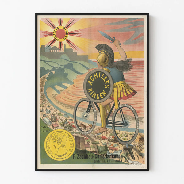 Vintage Achilles Ringen Poster - Antique Cycling Wall Decoration