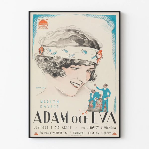 Vintage Adam and Eve decorative poster for wall