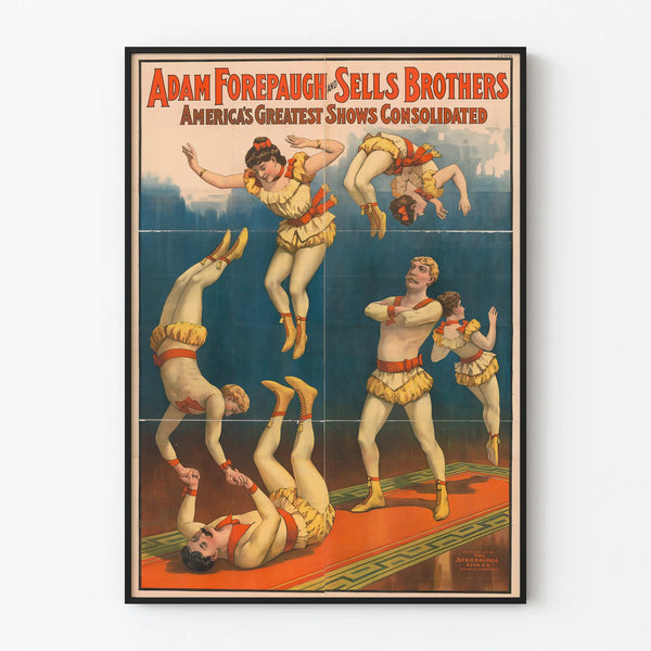 Vintage Circus Poster Adam Forepaugh and Sells Brothers