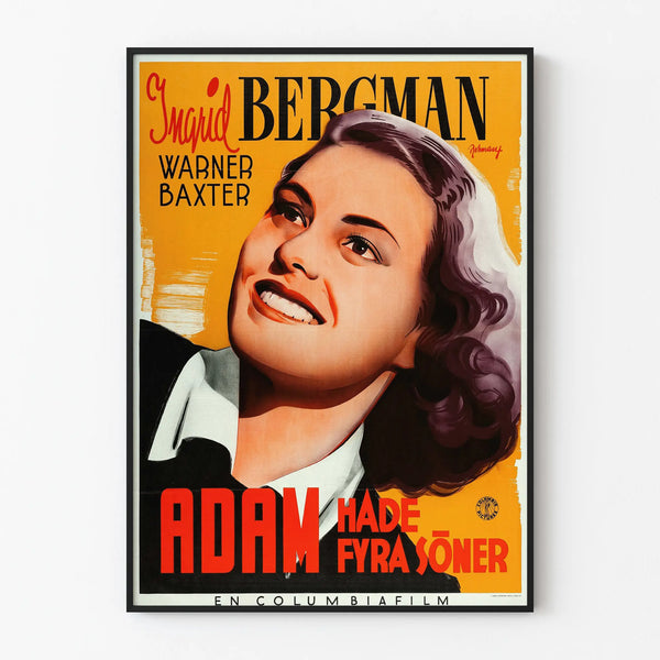 Vintage poster Adam Hade Fyra Söner with Ingrid Bergman