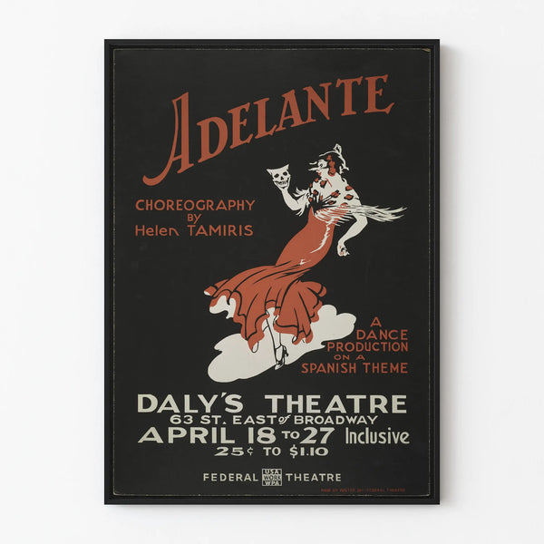 Dance poster 'Adelante' with Spanish choreography by Helen Tamiris
