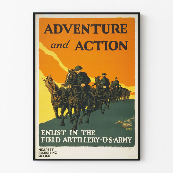 Vintage Military Poster US Army - Field Artillery