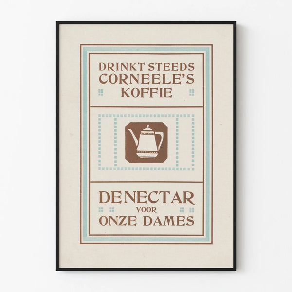Vintage poster advertising Corneele's Koffie for wall decoration