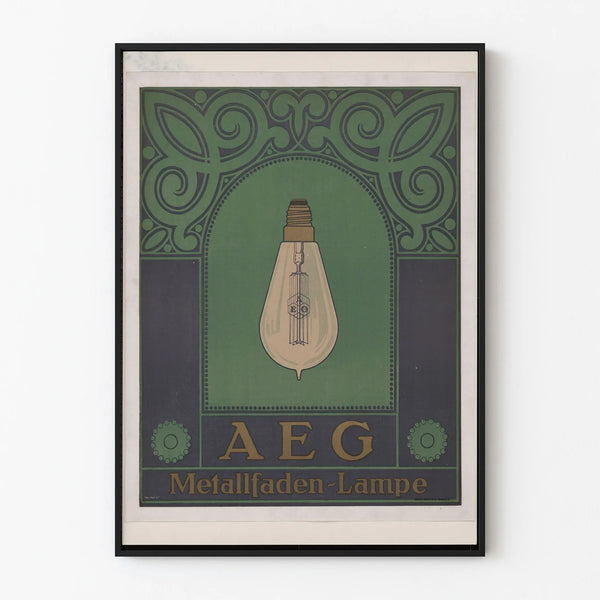Vintage poster AEG Metallfaden-Lampe retro wall decoration