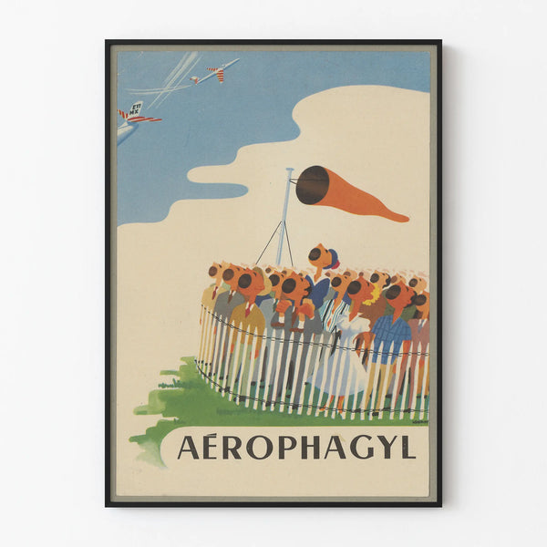 Vintage Aérophagie Poster - Retro Aviation Wall Decoration