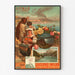 Railway poster – Italy via the St. Gotthard, 1892, displayed in a slim frame on a light wall.