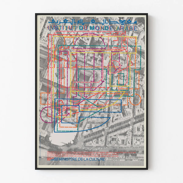 Vintage poster of the Arab World Institute 1981 architect consultation