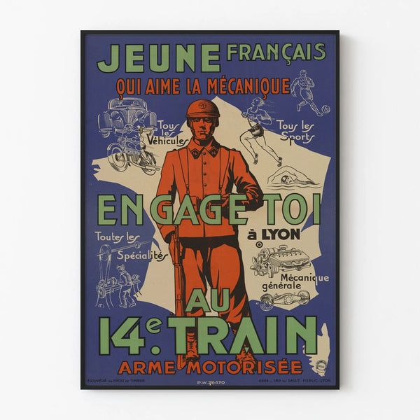 Military Recruitment Poster of the 14th Motorized Army Train