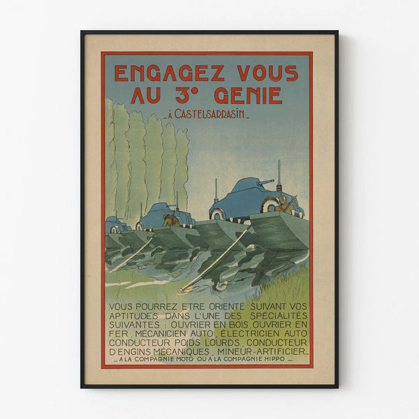 Recruitment poster for the army - 3rd Engineer Battalion in Castelsarrasin