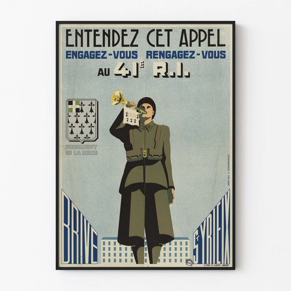 Vintage recruitment poster of the 41st Infantry Regiment