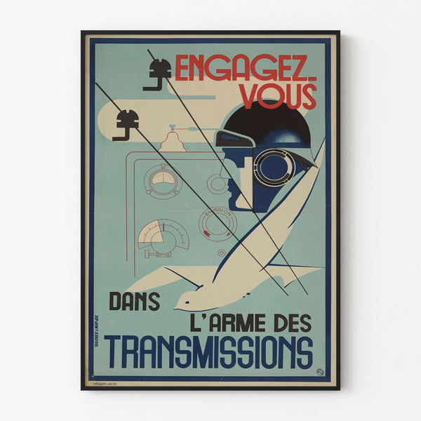 Vintage Military Poster Engaging in the Communications Army